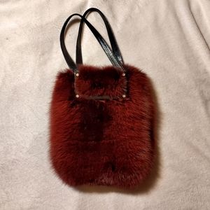 Fox fur KIESELSTEIN-CORD purse in Burgundy